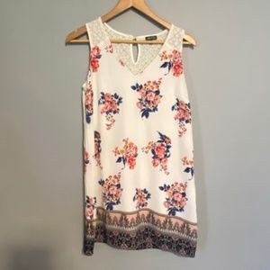 LILY ROSE white floral sleeveless sundress sz S